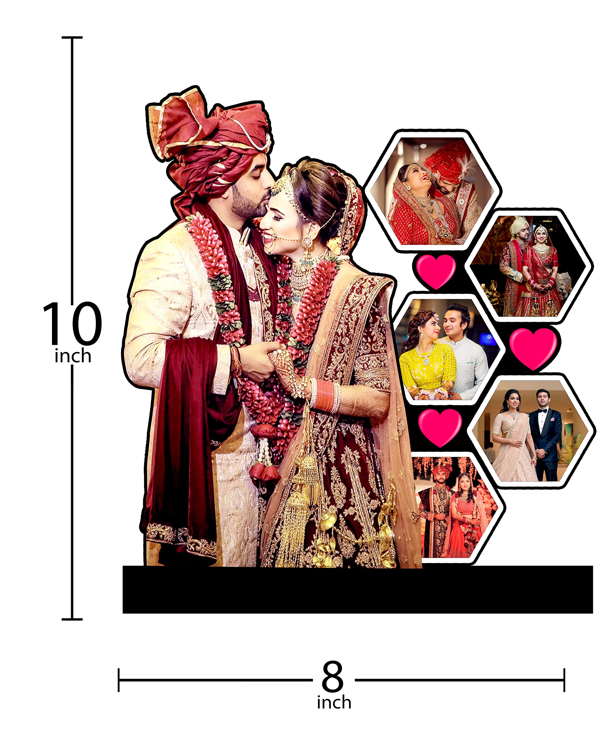 Shri Kanth Art Customized Groom And Bride, Customized Photo Frame With Photo Upload, Customized Picture Frames For Couple - Wall